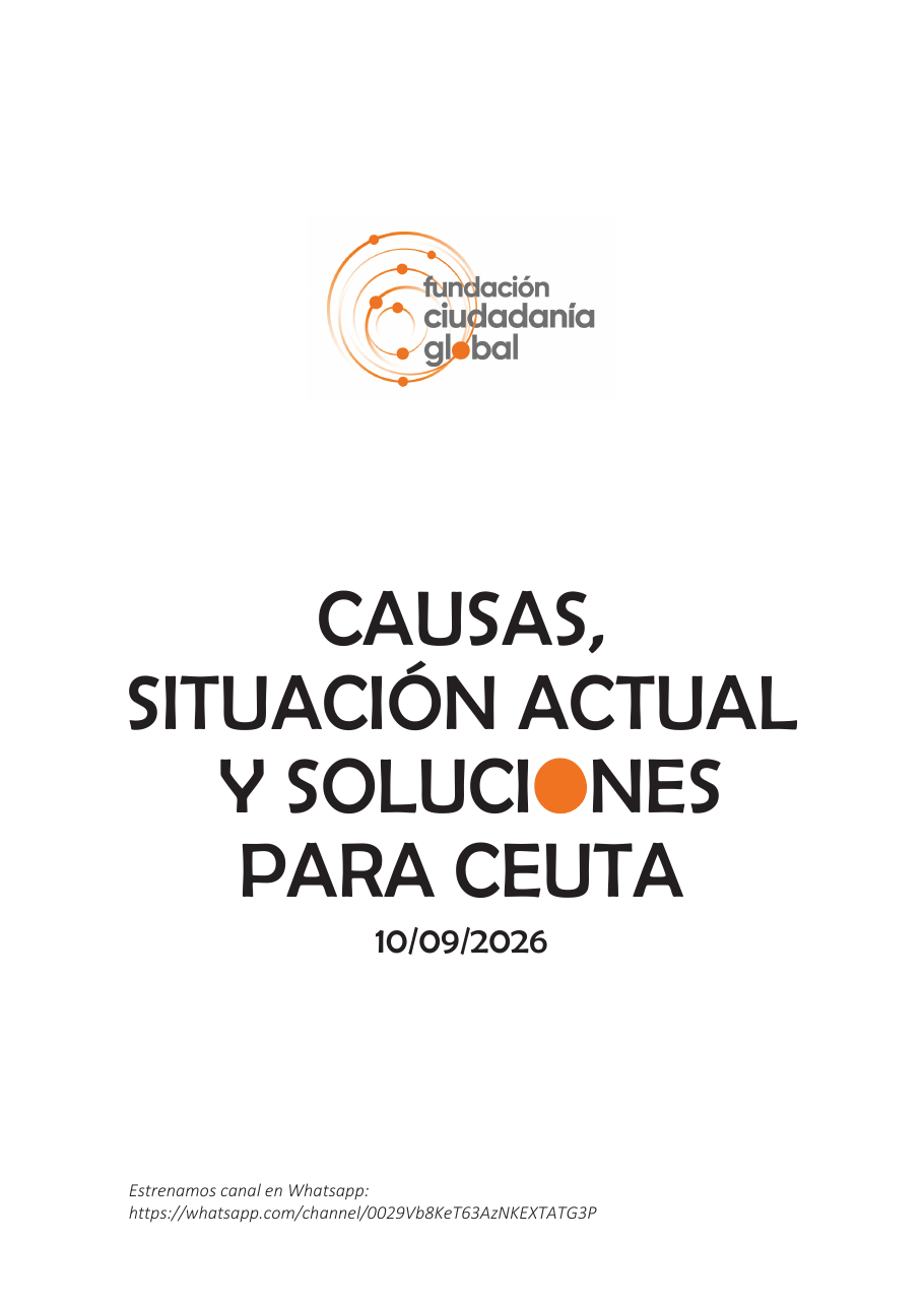Portada del informe «Causas, situación actual y soluciones para Ceuta»
